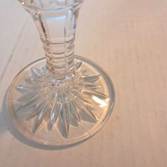 Clear Cut Glass Trumpet Footed Bud Vase 8.5" - Picture 8 of 13